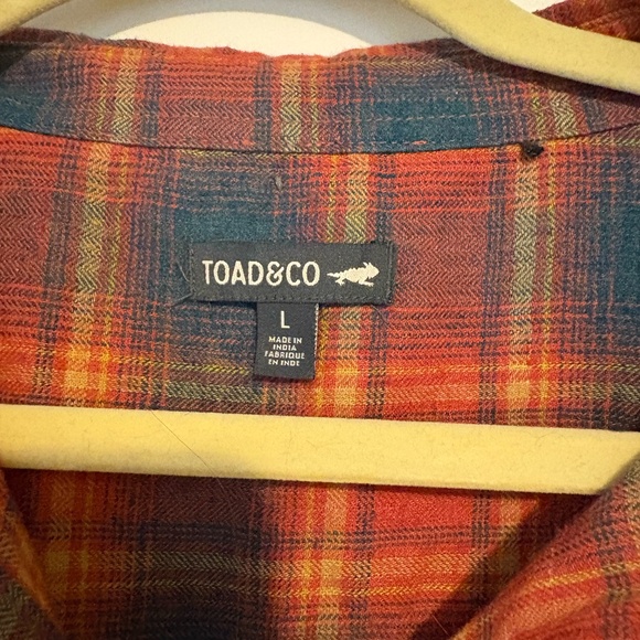 Toad&Co Cotton Pullover Flannel Shirt size L - Picture 2 of 4